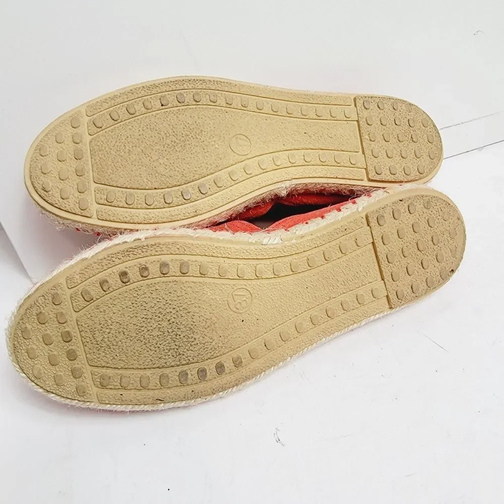 Miz Mooz Carmena Orange Suede Flat Espadrille Size 7 EU37